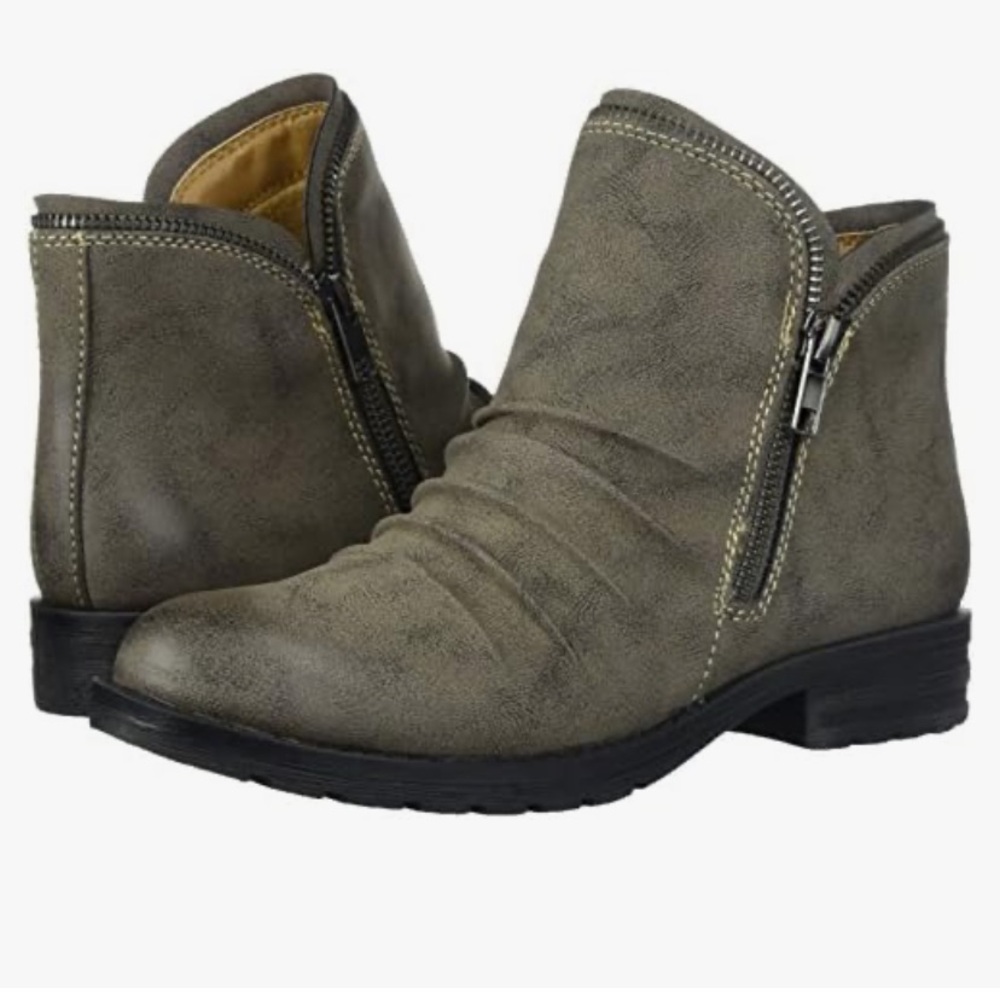 Natural Soul Women's Brisha Ankle Boot, Gray